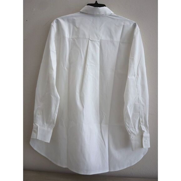 Athleta 882549-01 Women's Sz L White Oversized L/S Button-Up Poplin Top Blouse - Picture 2 of 13